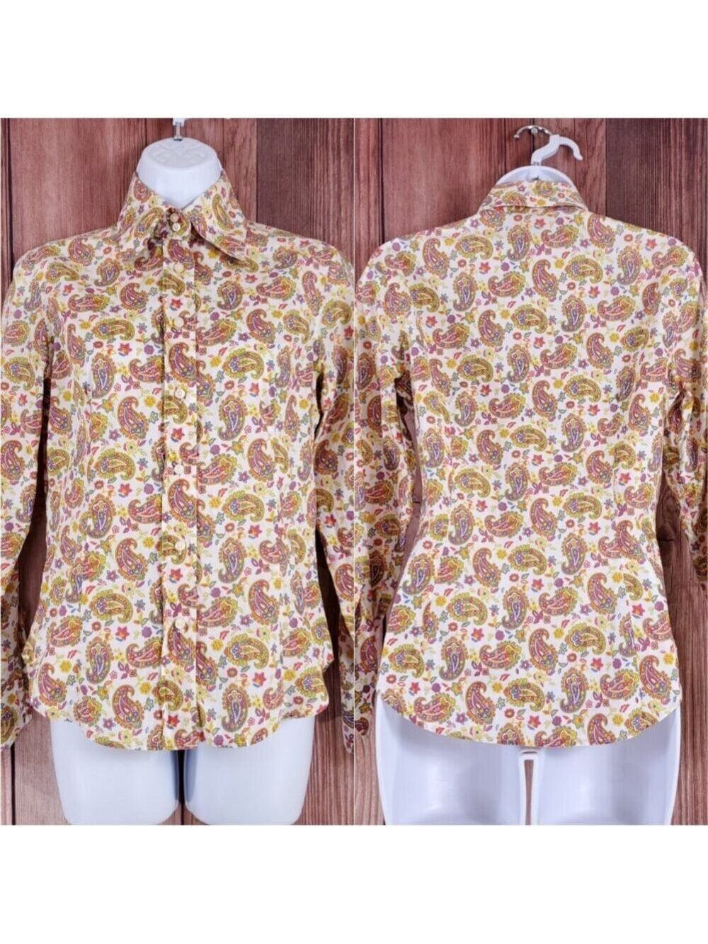ETRO Milano Womens Size 40 US Small Paisley LS Button Up Shirt Made in Italy